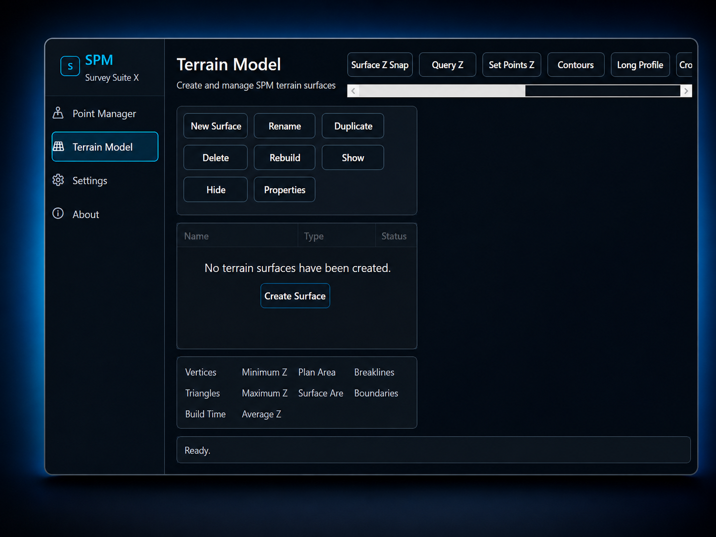 SPM Terrain Model interface
